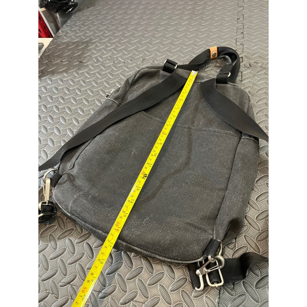 QWSTION Backpack Unisex O/S Black Canvas Convertible Tote Bag Zurich Design - Picture 7 of 11